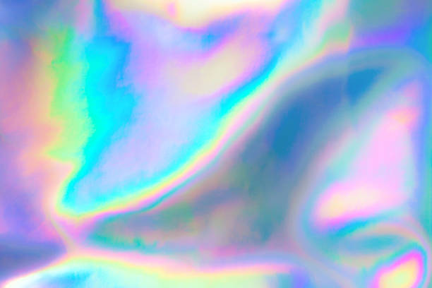 パステルカラーのホログラフィック背景 - ホログラム ストックフォトと画像
