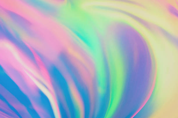 パステル色のホログラフィックの背景 - ホログラム ストックフォトと画像