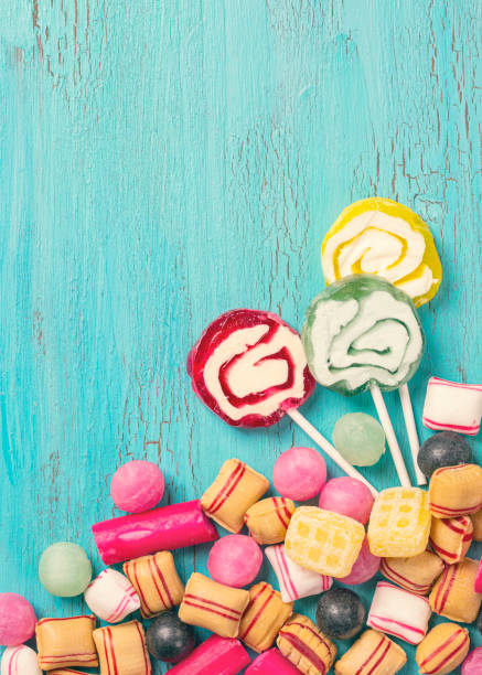 Pastel colored sweets stock photo