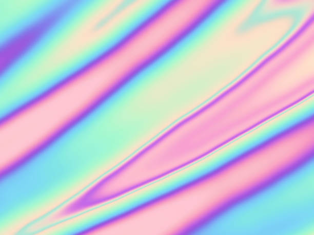 пастель неон радуга фон голографическая фольга красочные градиент размытые перл волна шаблон - holographic foil стоковые фото и изображения