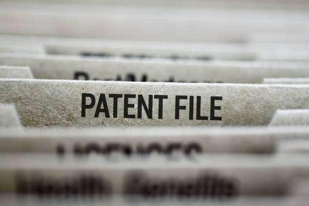 Patent file organizer stock photo