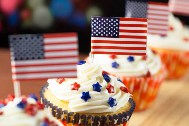 Patriotic Cupcakes stock photo