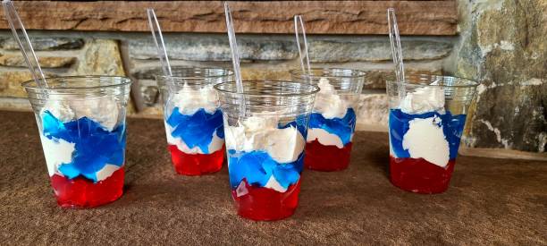 Patriotic Themed Sweet Food/Dessert of Red, White and Blue stock photo