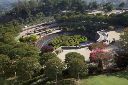 J Paul Getty Museum Und Den Central Garden Stockfoto Und Mehr