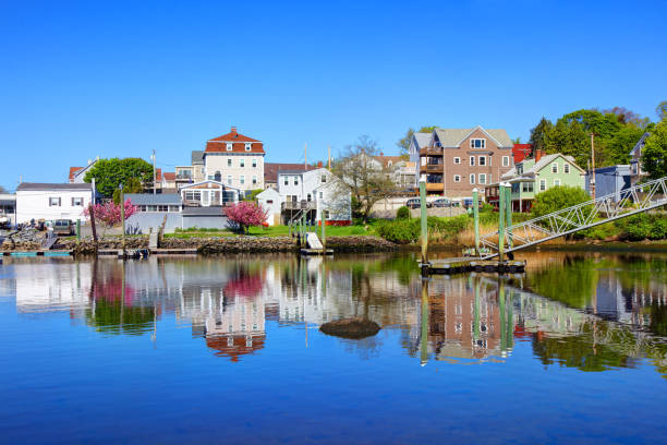 Pawtuxet Village in Rhode Island stock photo