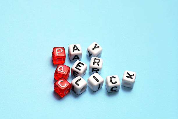 PPC Pay Per Click dices stock photo