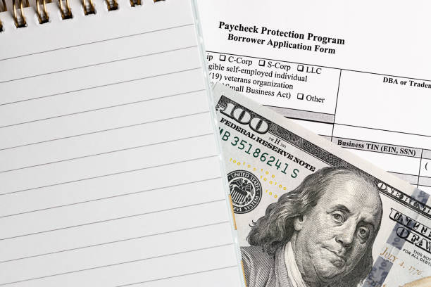 paycheck protection program. borrower application form. stock photo
