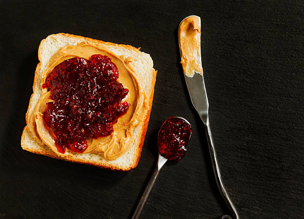 Peanut Butter and Jelly Sandwich stock photo