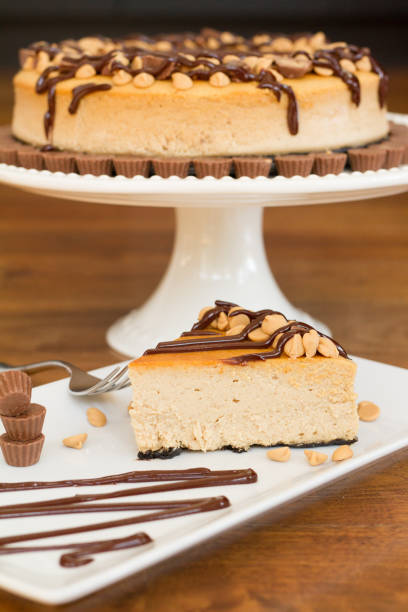 Peanut butter cheesecake stock photo