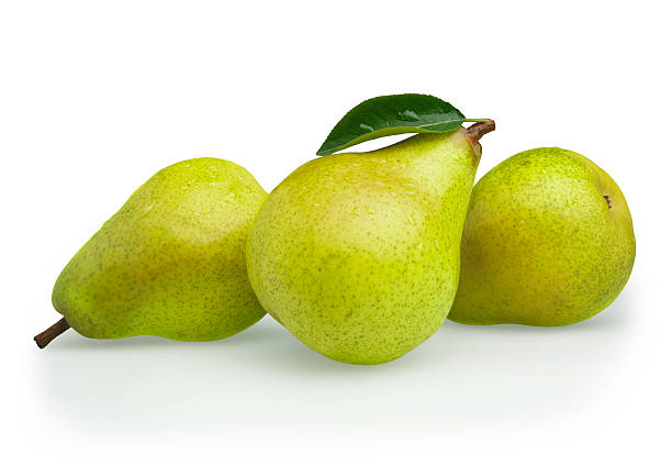 Pears green with Leaf stock photo