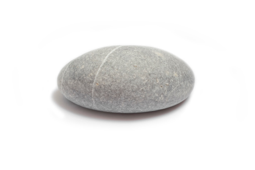 Gray small rocks ground texture isolated on white background. Small road stone. Gravel pebbles stone. crushed granite gravel, close up.