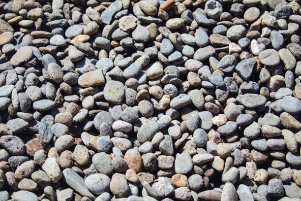 Pebbles texture, sunny day stock photo