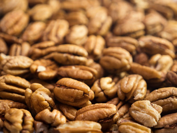 Pecan nuts background Pecan nuts background. Closeup pekan seeds. Nobody pecan stock pictures, royalty-free photos & images