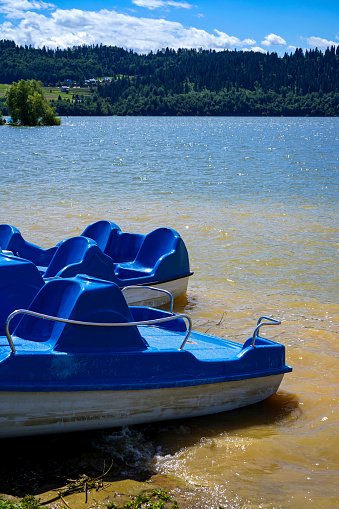 pedal boat on the Czorsztyn Lake in Poland