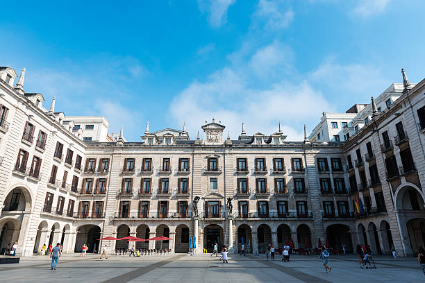 Pedro Velarde square in Santander stock photo
