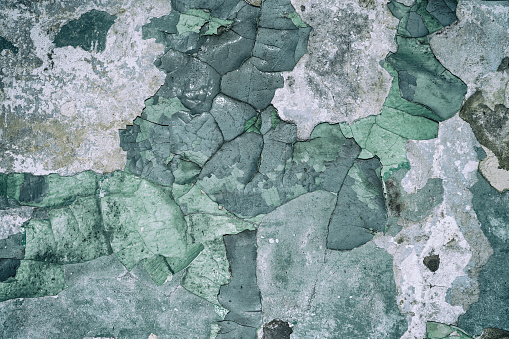 Peeling Paint On A Cement Wall Stock Photo - Download Image Now - iStock