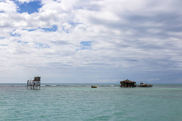 Pelican Bar from the water stock photo