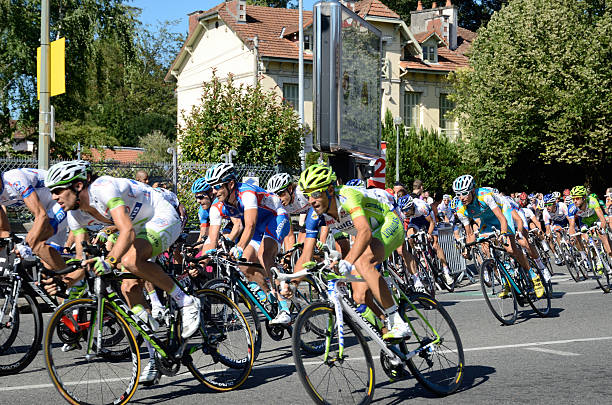peloton of the cycle race - tour de france cycling bildbanksfoton och bilder