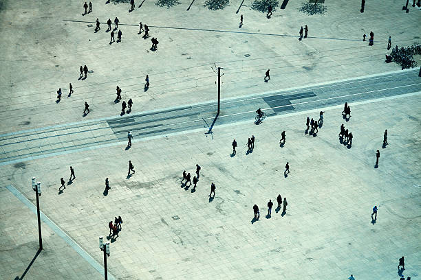People in Alexanderplatz, Berlin stock photo