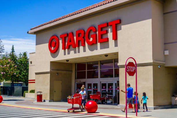 People shopping at one of the Target stores stock photo