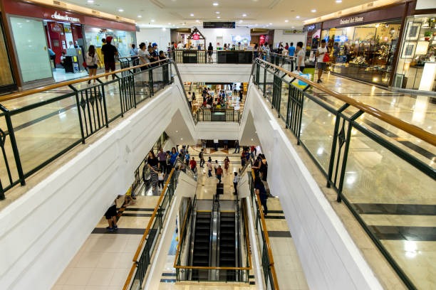 People who shop at the Glorietta mall, Makati, Philippines, June 16,2019 stock photo