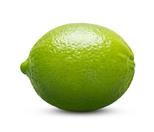 Perfect green lime on white with clipping path stock photo