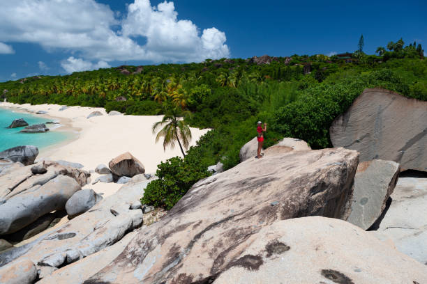 Perfect tropical beach in Virgin Gorda stock photo
