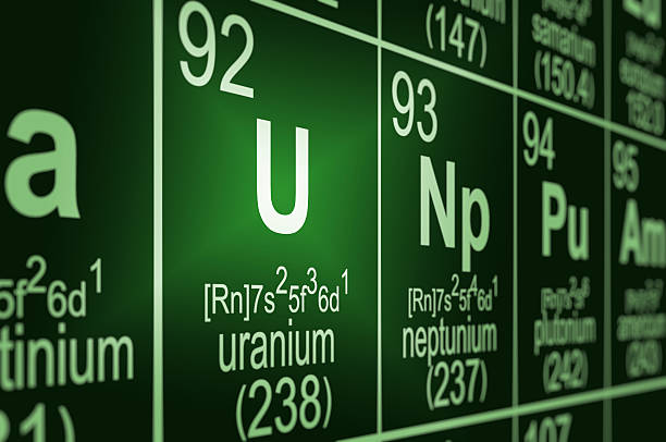 Periodic Table Uranium stock photo