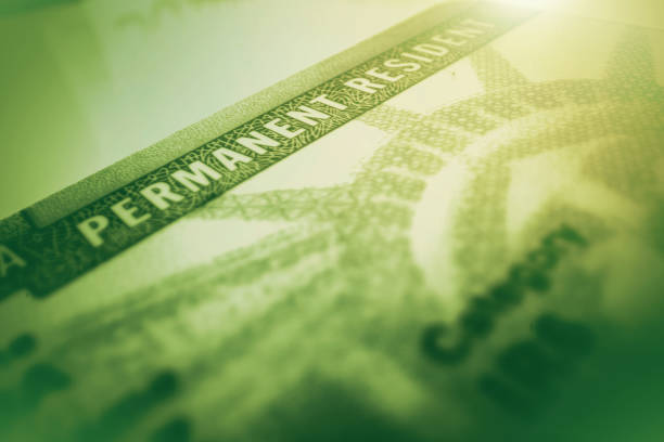 Permanent Resident USA Green Card stock photo