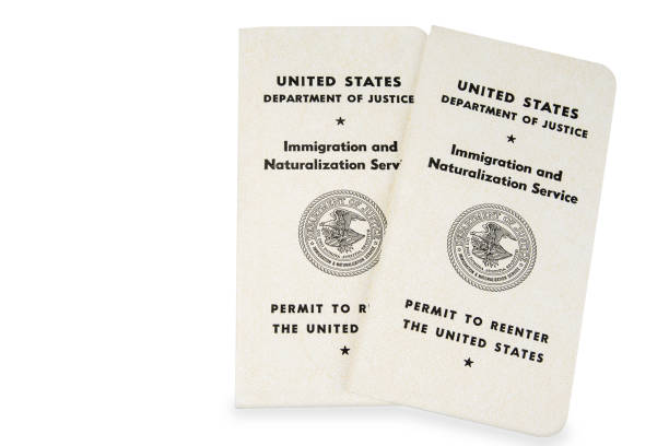 Permit to reenter the United States. White passport. Permit to reenter the United States. White passport. reentry stock pictures, royalty-free photos & images
