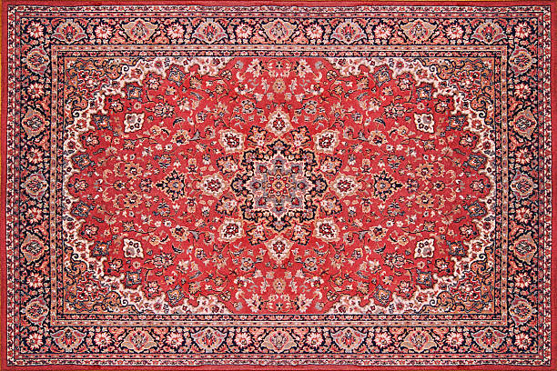 Persian Rug Carpet Full view of a persian rug carpet from above. rug stock pictures, royalty-free photos & images
