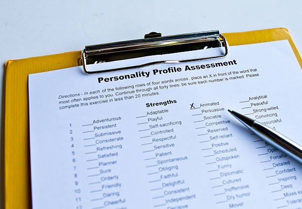 Personality Assessment Form stock photo