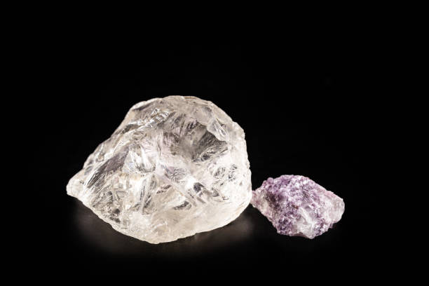 petalite and lepidolite, mineral from which lithium is extracted stock photo