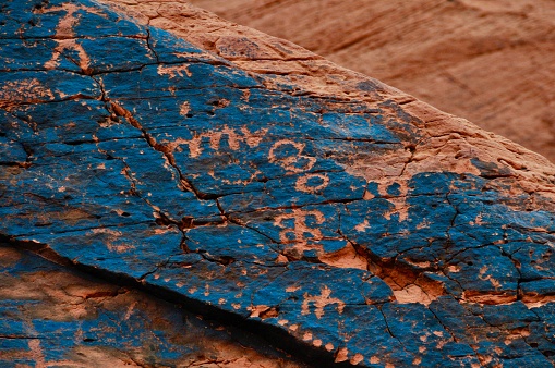 4000 year old ancient drawings by Native Americans in Valley of Fire, Nevada