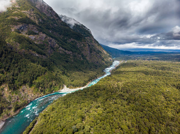Petrohue river in southern Chile stock photo