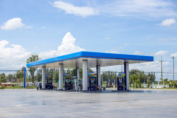 Petrol station in Thailand stock photo