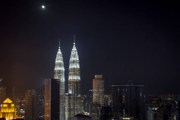 Kuala Lumpur city centre overlooking the Petronas Twin Towers, Kuala Lumpur, Malaysia