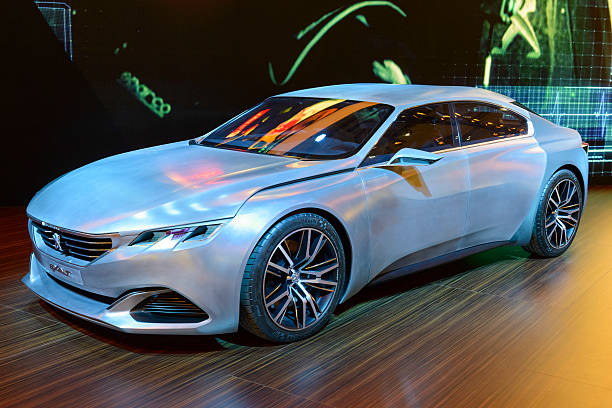 Peugeot Exalt Saloon Concept Car Front View Stock Photo