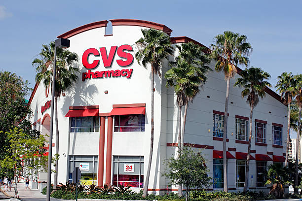 CVS Pharmacy Building with Signs stock photo