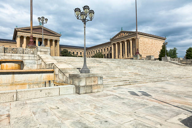 Philadelphia Museum of Art and the Famous "Rocky Steps" stock photo