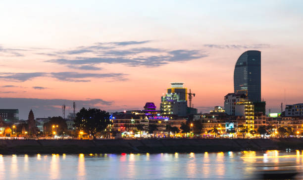 Phnom Penh, Cambodia: Business and Administrative center in Cambodia capital town. Picture taken on Sep 01, 2015 stock photo