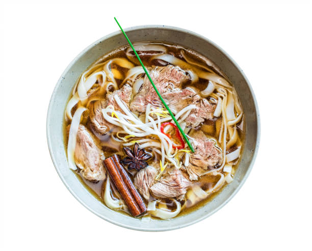 Pho bo noodle soup stock photo