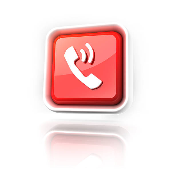 phone icon "contacting us, contacts, or phone book concept. 3D rendered icon..Standing Round icons.." white pages directory stock pictures, royalty-free photos & images