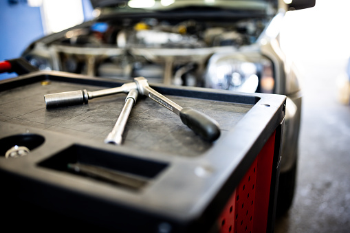 Close-Up View of a Tool Equipment For Car Service.