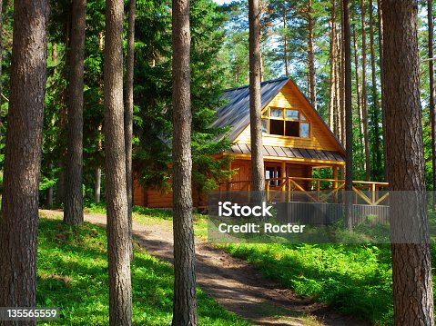 istock Photo of a rustic house on the woods 135565559
