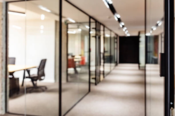 Photo of blurred Modern office corridor stock photo