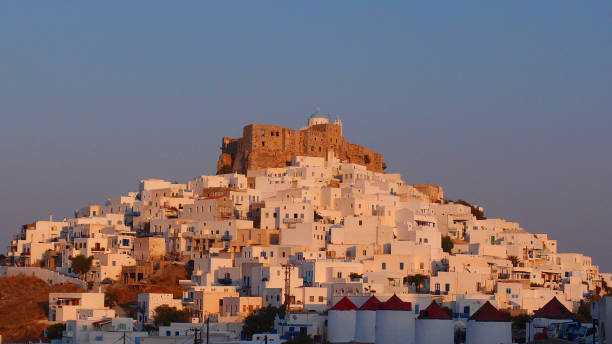 Photo of pictruesque island of Astipalaia with many churches and clear water beahes, Dodecanese, Greece stock photo