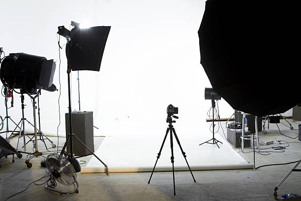 Photo shooting studio Inside of studio ready for shooting camera photographic equipment photos stock pictures, royalty-free photos & images