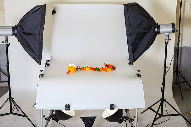 photo table for product photography in a studio - food sticks bildbanksfoton och bilder