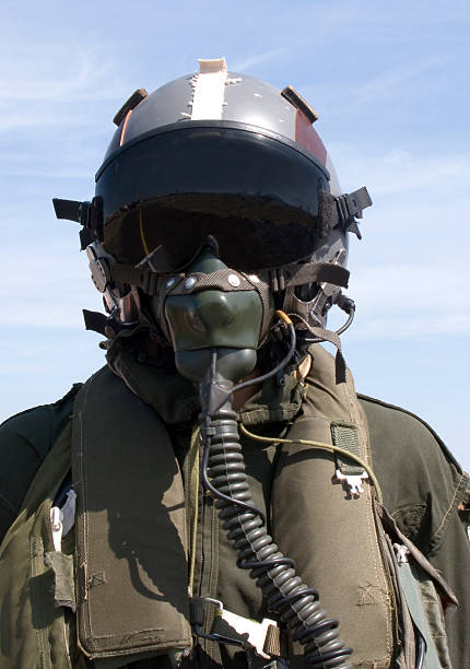 Photograph of pilot in full gear Pilot helmet air force stock pictures, royalty-free photos & images